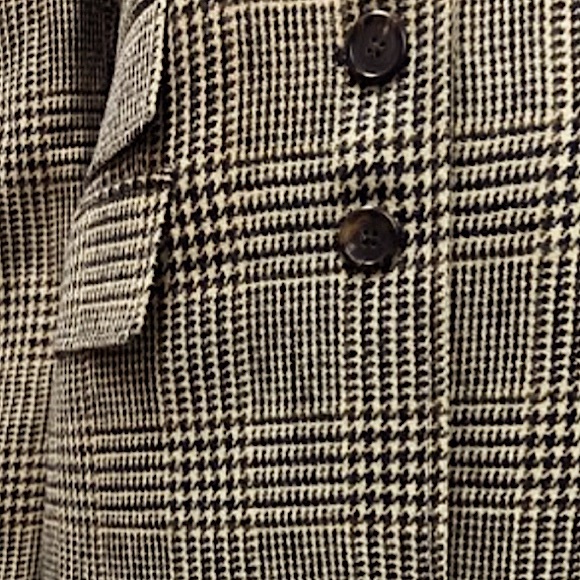 RALPH LAUREN Black Brown Houndstooth Plaid Single Breasted 4 Button Front Blazer - Picture 6 of 8